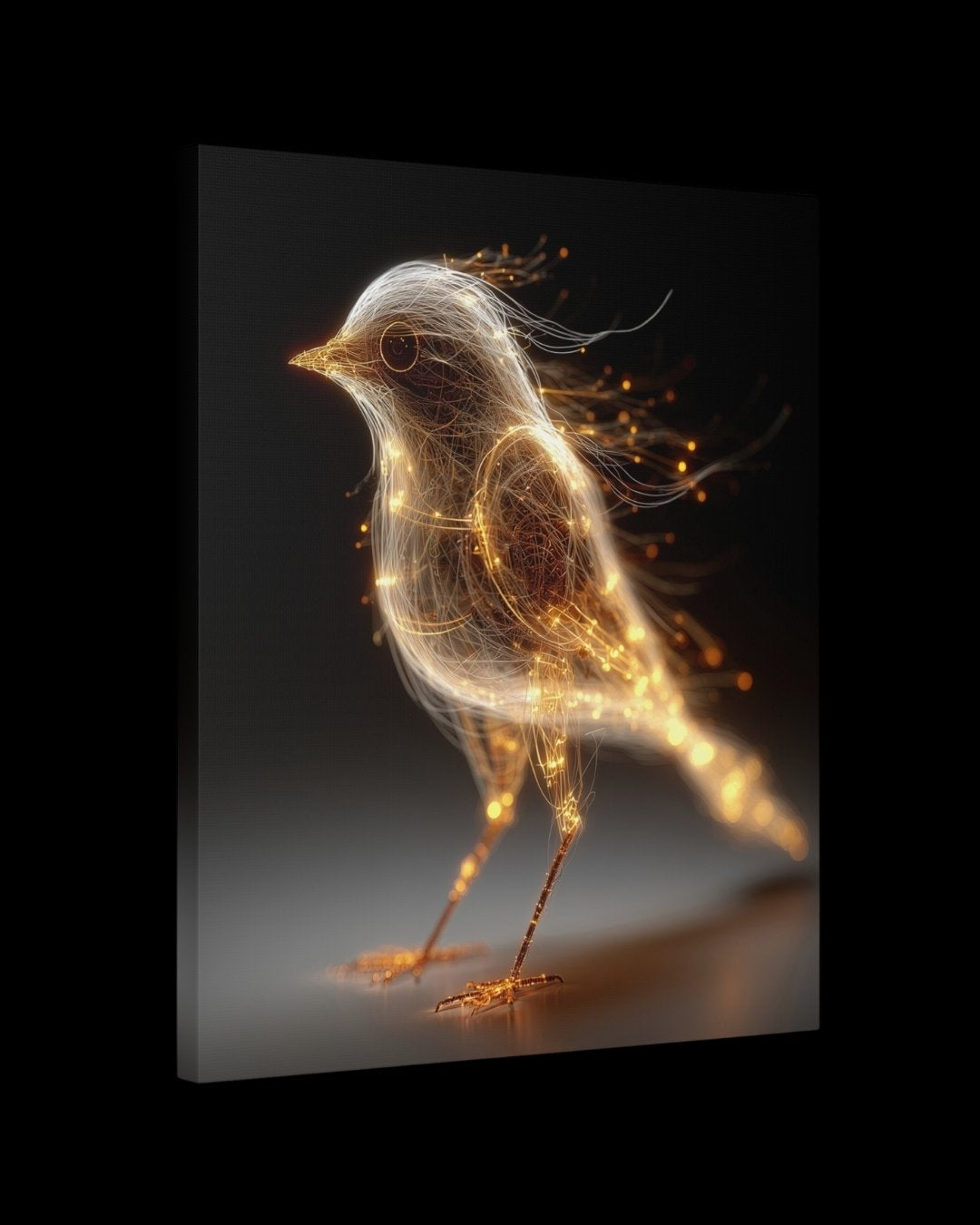 “Sparkwing” - Illuminated Bird Art Canvas Print