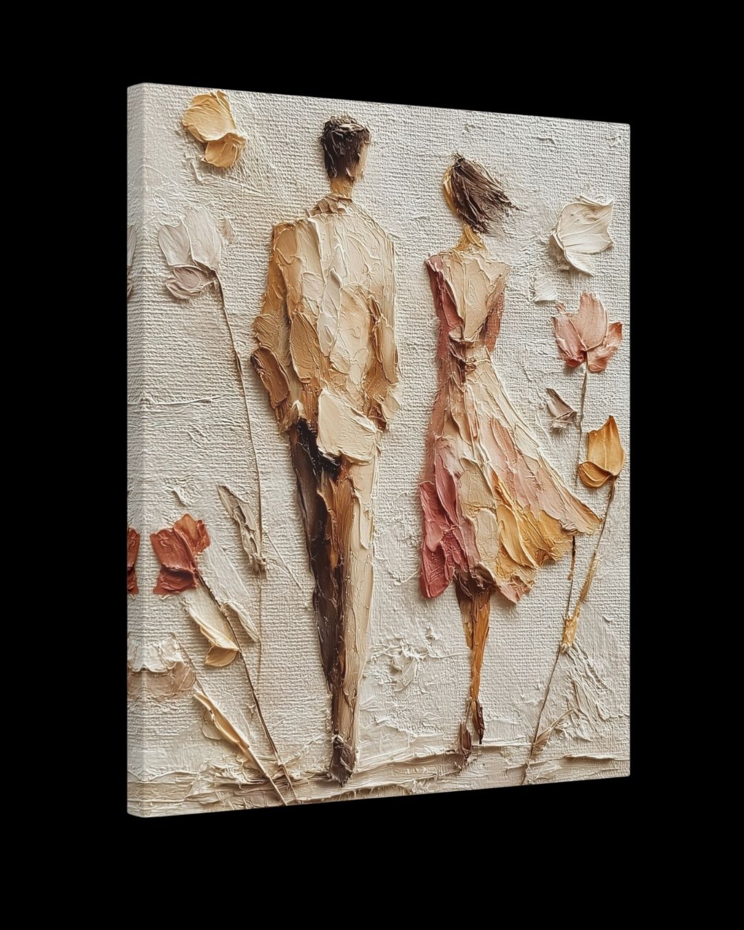 "Whispers in Stroll" - Romantic Canvas Art Print