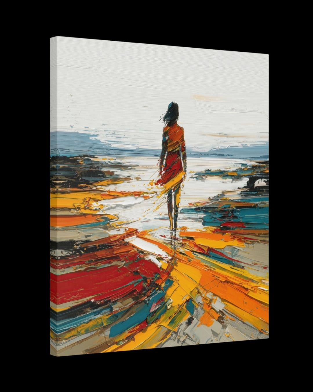 "Horizon Beckons" - Vibrant Abstract Canvas Wall Art Print