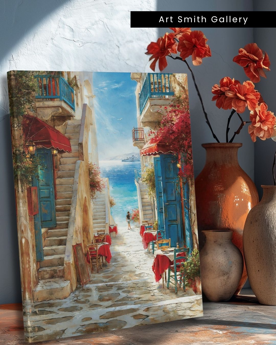 "Passage to the Sea" - Mediterranean Fine Art Canvas Wall Art Print
