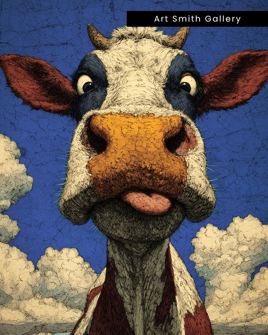 "Moo'd Up" - Lithograph Canvas Art