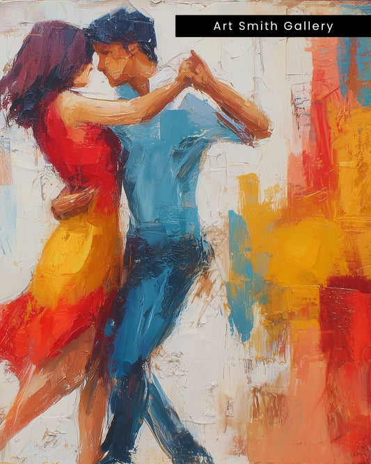 "Hearts in Tempo" - Romantic Dance Canvas Art