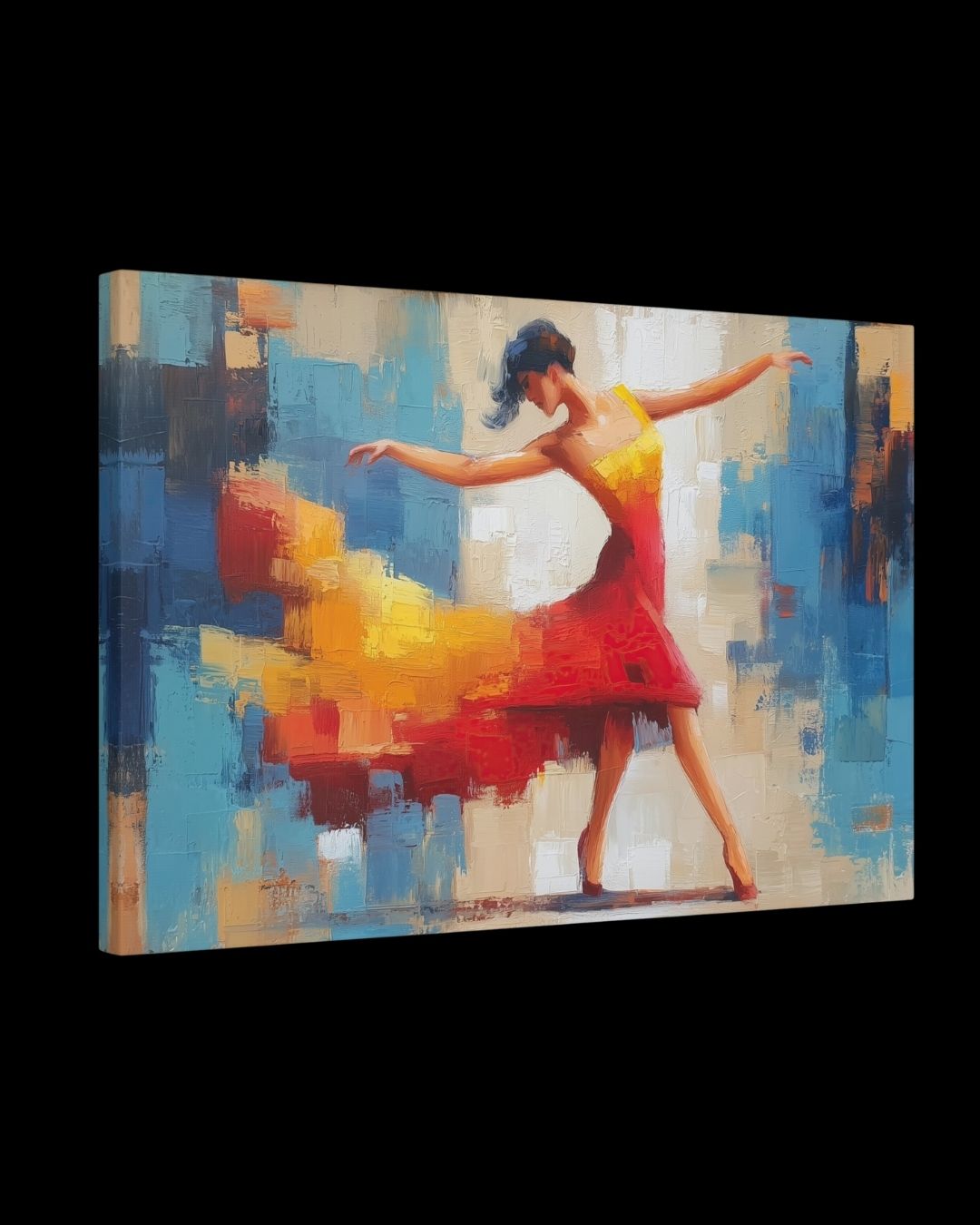 "Fire in Motion" - Romantic Dance Canvas Art