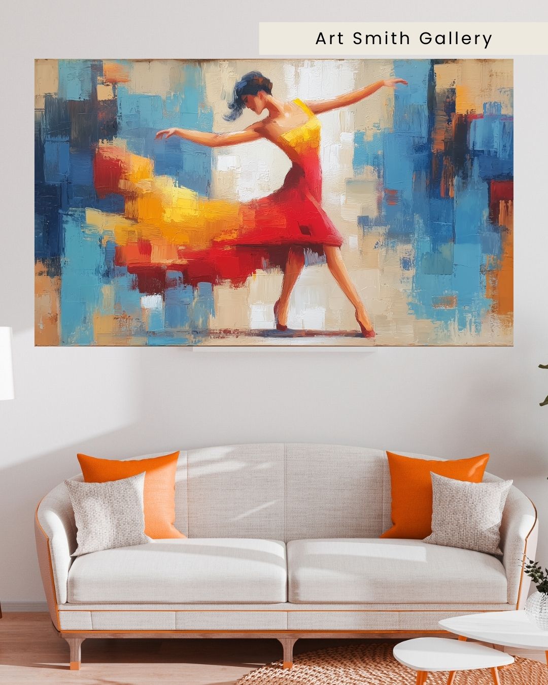 "Fire in Motion" - Romantic Dance Canvas Art
