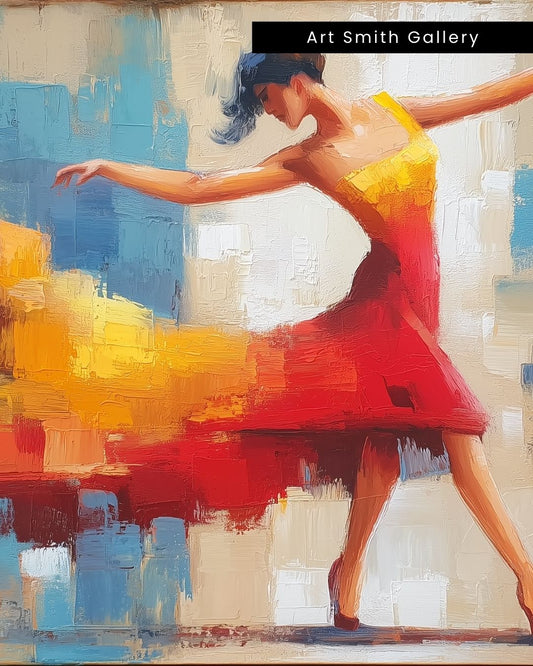 "Fire in Motion" - Romantic Dance Canvas Art