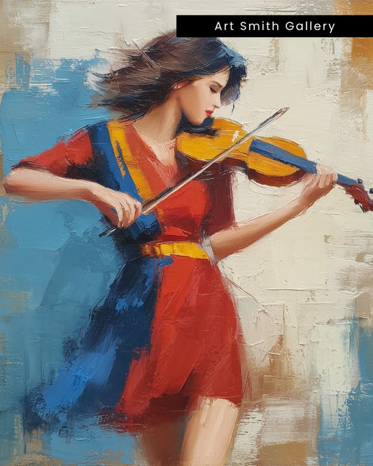 "Strings Aflame" - Romantic Dance Canvas Art