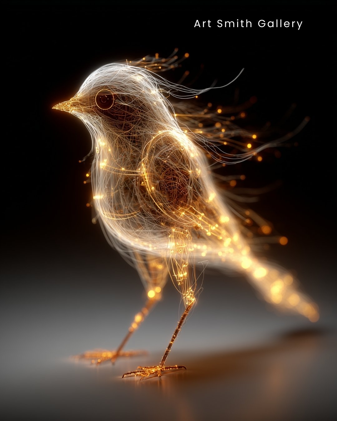“Sparkwing”  - Illuminated Bird Art Canvas Print