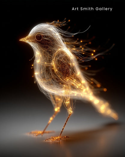 “Sparkwing”  - Illuminated Bird Art Canvas Print
