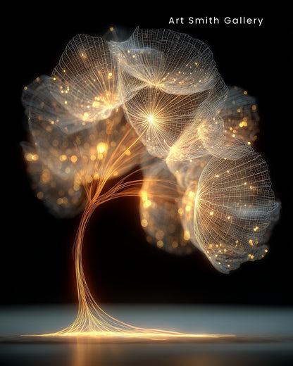 “Bloom of Light” - Luminous Abstract Tree Art Canvas Print