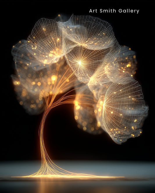 “Bloom of Light” - Luminous Abstract Tree Art Canvas Print