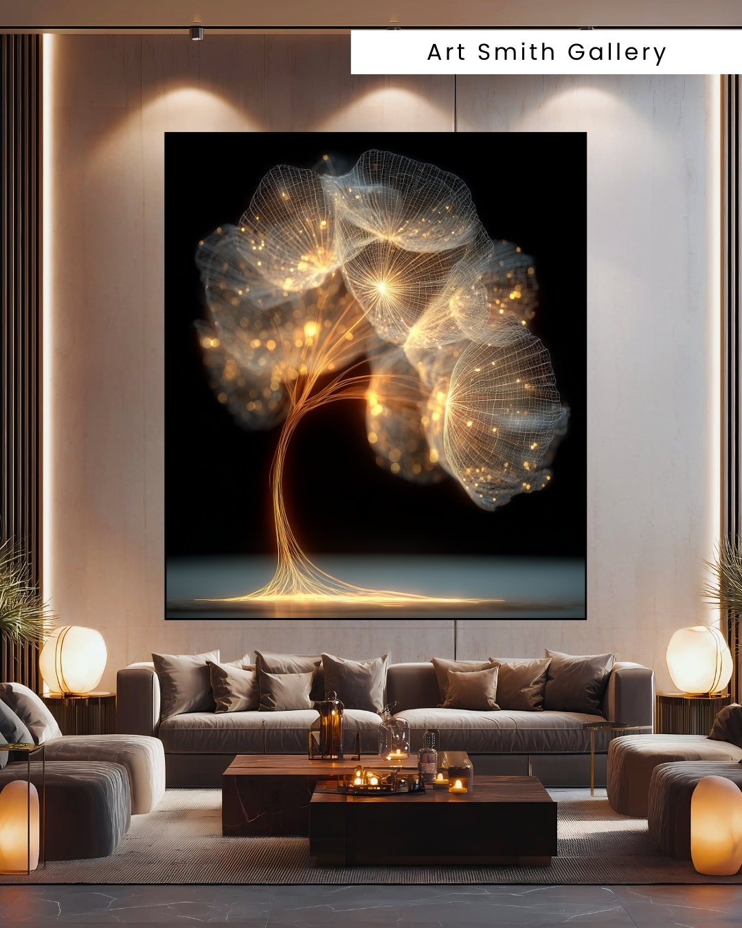 “Bloom of Light” - Luminous Abstract Tree Art Canvas Print