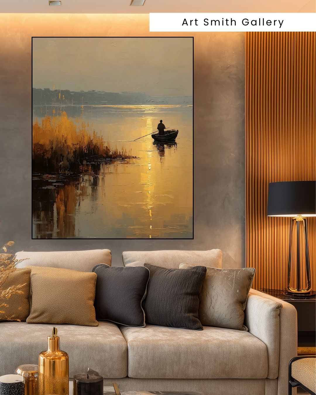 “Still Waters” - Serene Fisherman Canvas Wall Art Print