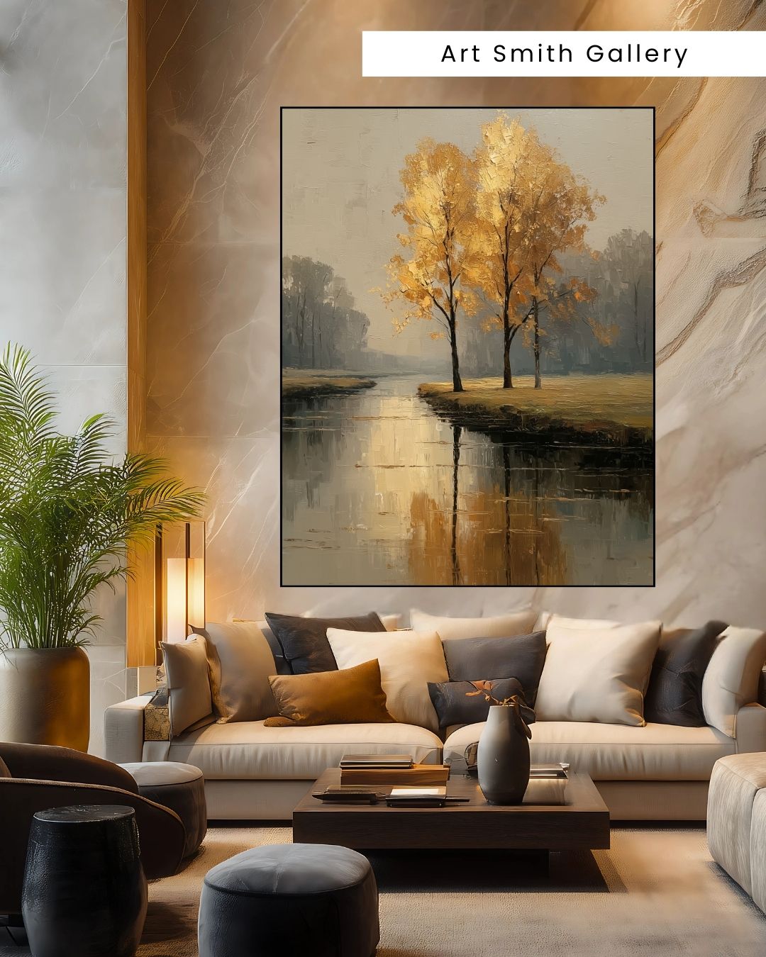 "Golden Grove" - Autumn Fall Landscape Canvas Wall Art Print