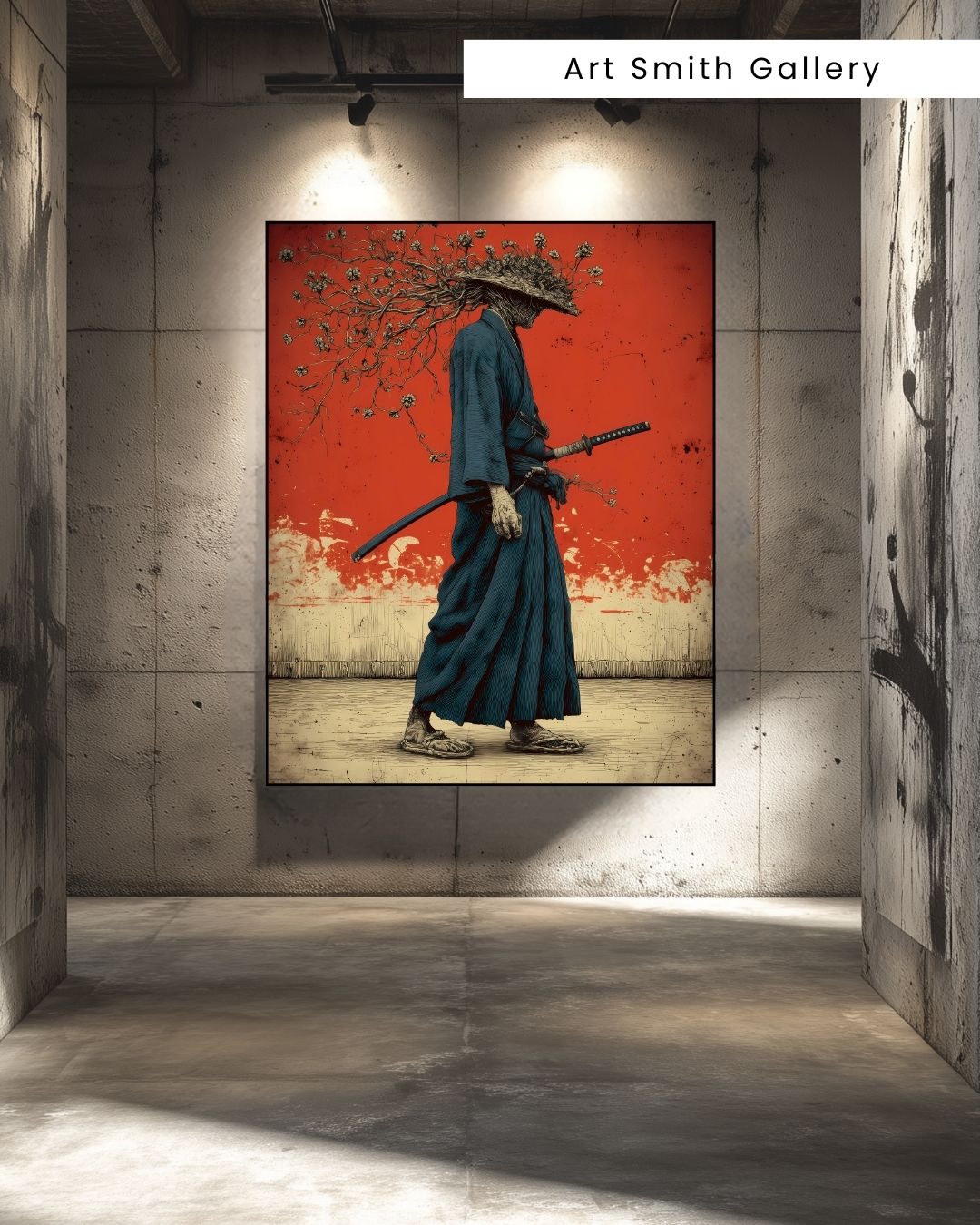 "Wandering Samurai" - Dark Fantasy Japanese Canvas Wall Art Print