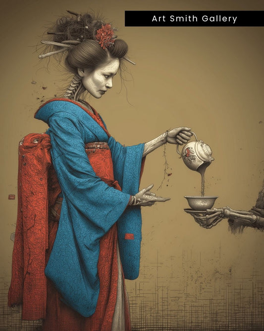 "Last Pour" - Dark Fantasy Japanese Canvas Wall Art Print