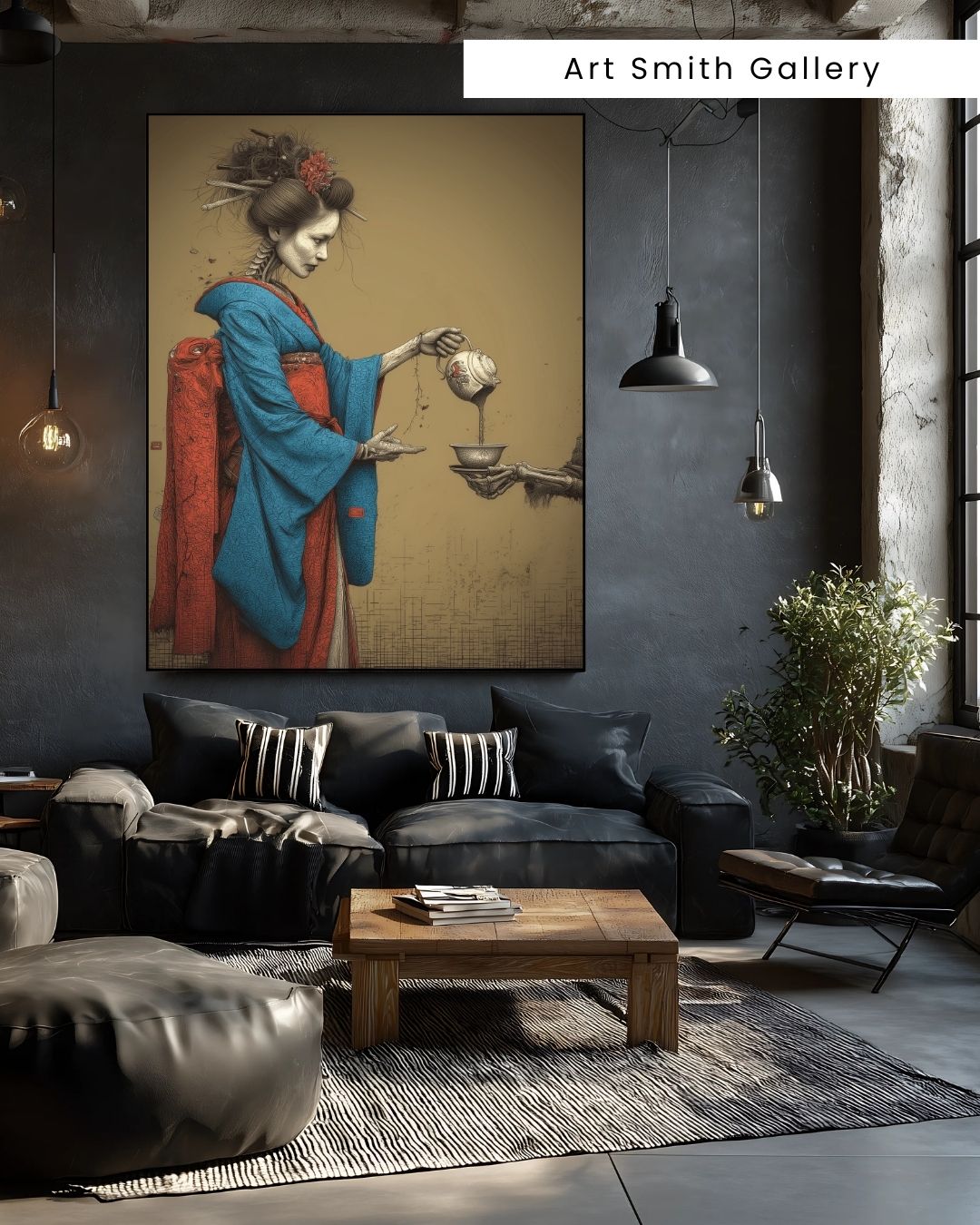 "Last Pour" - Dark Fantasy Japanese Canvas Wall Art Print