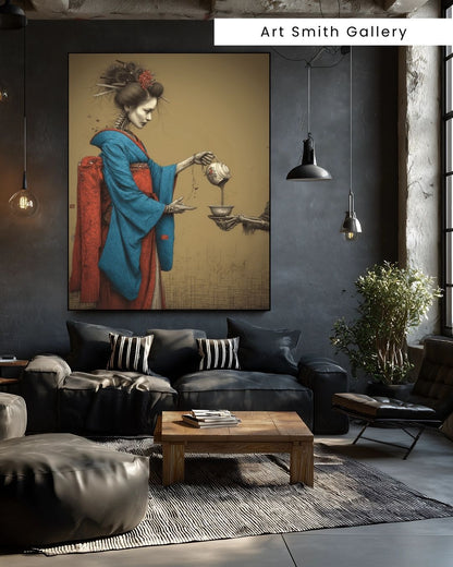 "Last Pour" - Dark Fantasy Japanese Canvas Wall Art Print