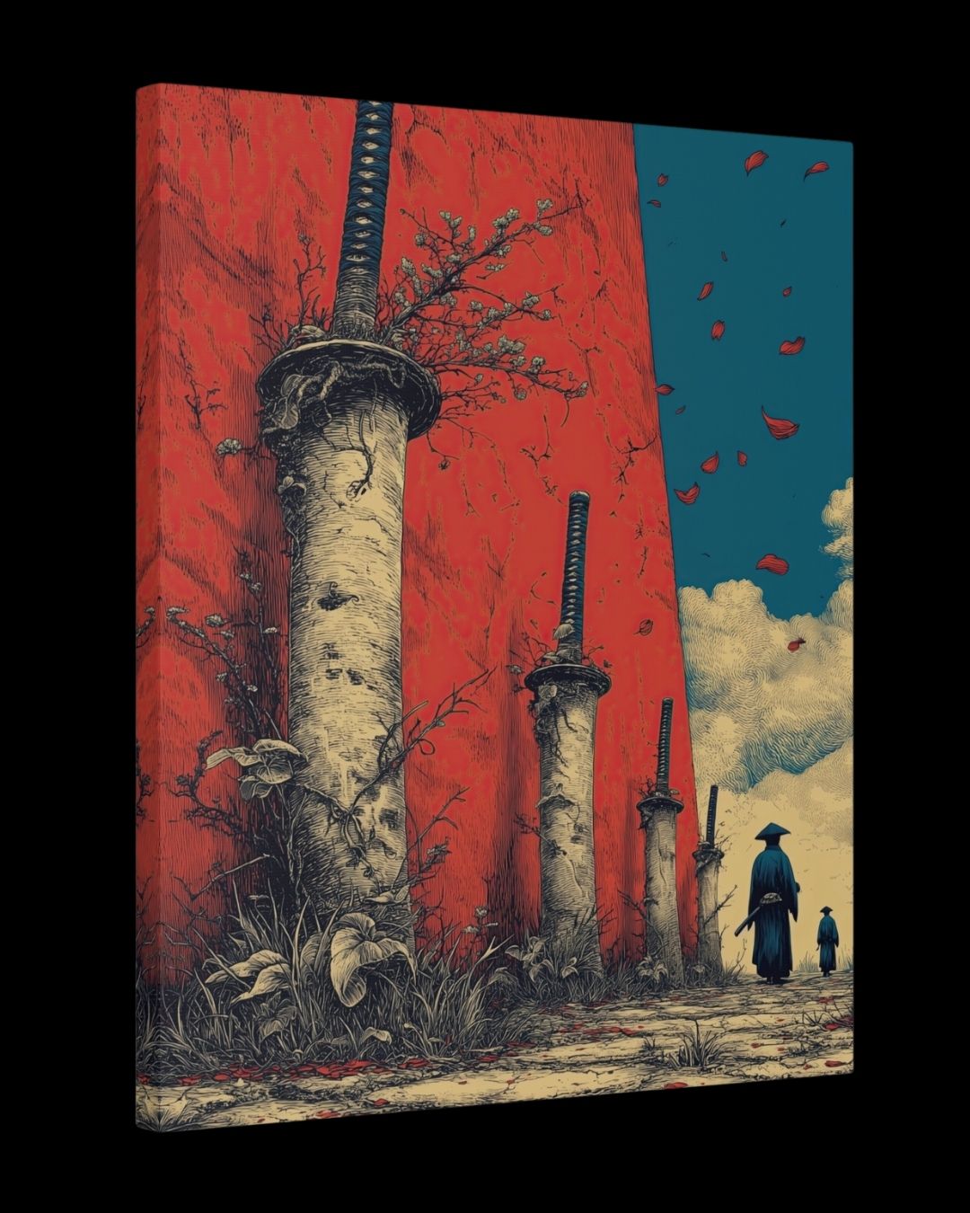 "Pillars of Time" - Dark Fantasy Japanese Canvas Wall Art Print