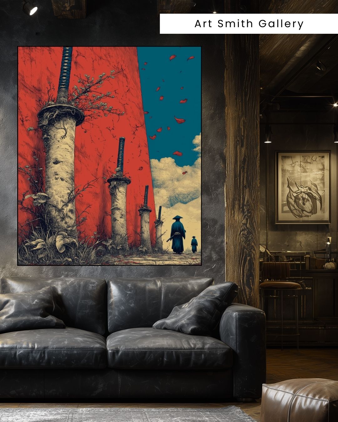 "Pillars of Time" - Dark Fantasy Japanese Canvas Wall Art Print