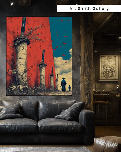 "Pillars of Time" - Dark Fantasy Japanese Canvas Wall Art Print