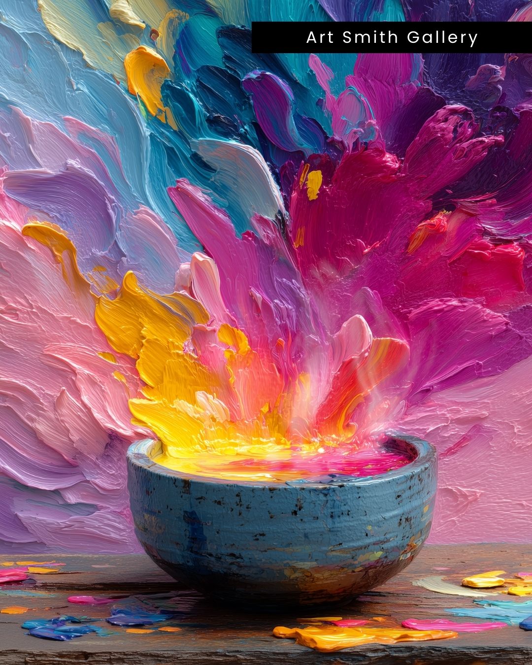 "Well of Wonders" - Vibrant Colorful Explosion Canvas Wall Art Print