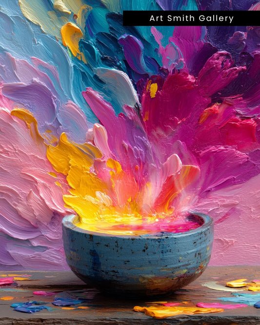 "Well of Wonders" - Vibrant Colorful Explosion Canvas Wall Art Print