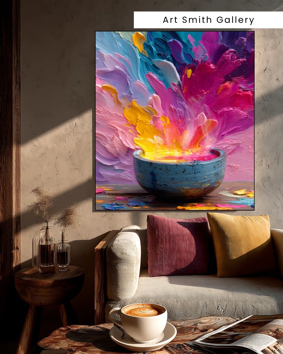 "Well of Wonders" - Vibrant Colorful Explosion Canvas Wall Art Print