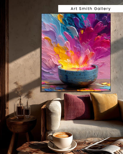 "Well of Wonders" - Vibrant Colorful Explosion Canvas Wall Art Print