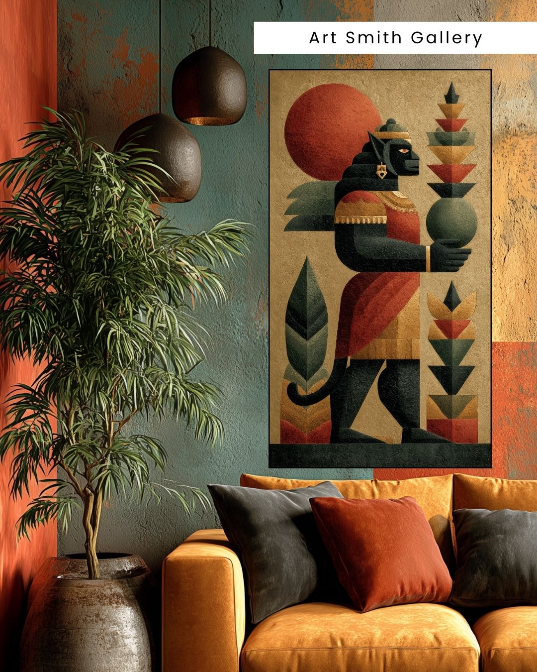"Guardian of Origin" - Modern Home Decor, Boho Style Canvas Wall Art Print