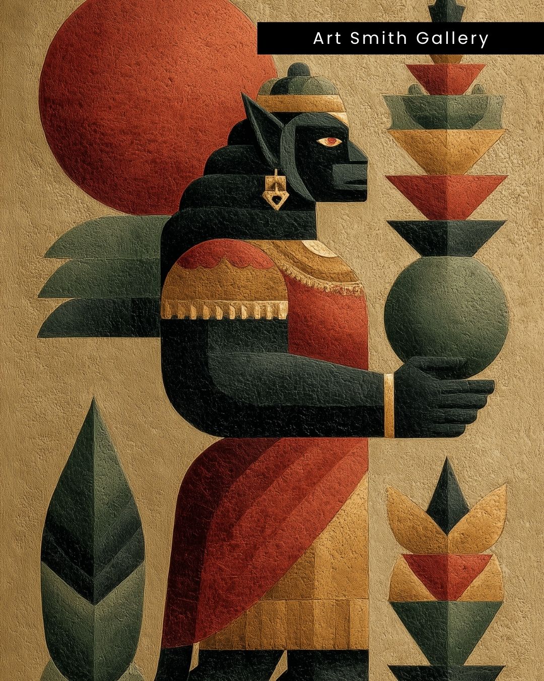 "Guardian of Origin" - Modern Home Decor, Boho Style Canvas Wall Art Print