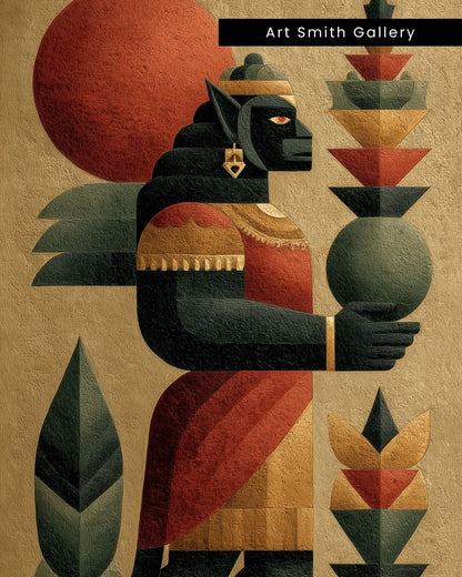 "Guardian of Origin" - Modern Home Decor, Boho Style Canvas Wall Art Print