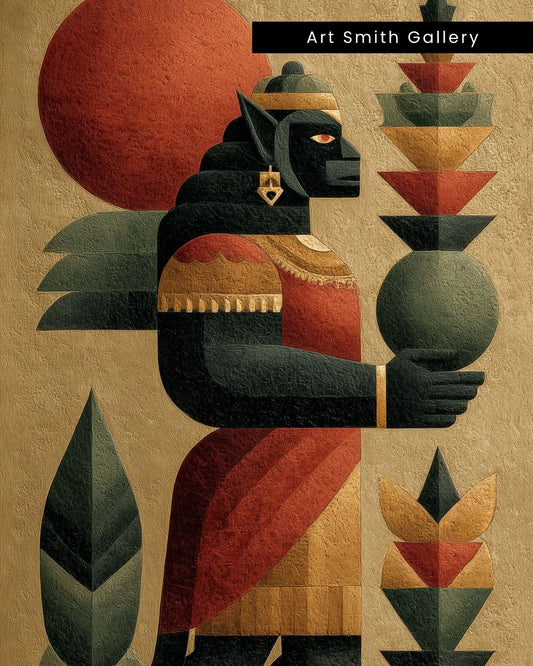 "Guardian of Origin" - Modern Home Decor, Boho Style Canvas Wall Art Print