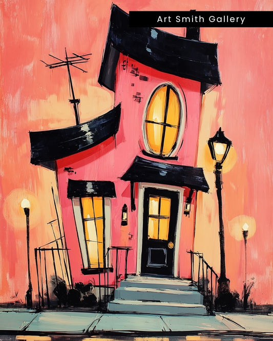 "Crooked Harmony" - Colorful Whimsical Home Canvas Wall Art Print