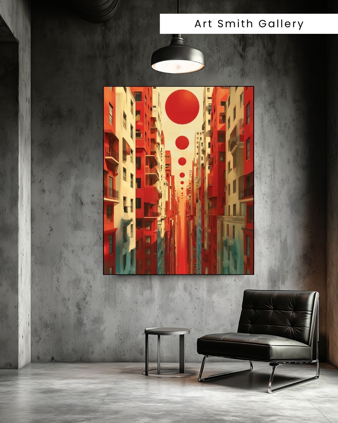 "Crimson Horizons" - Dreamlike Surreal Canvas Wall Art Print