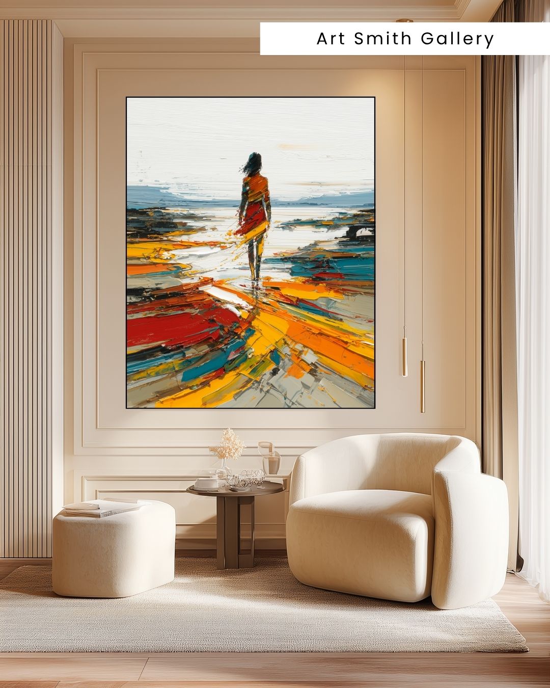 "Horizon Beckons" - Vibrant Abstract Canvas Wall Art Print