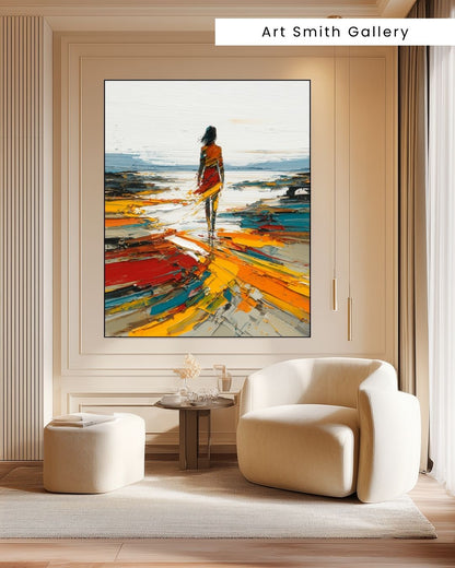 "Horizon Beckons" - Vibrant Abstract Canvas Wall Art Print