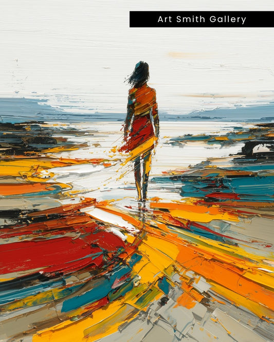 "Horizon Beckons" - Vibrant Abstract Canvas Wall Art Print