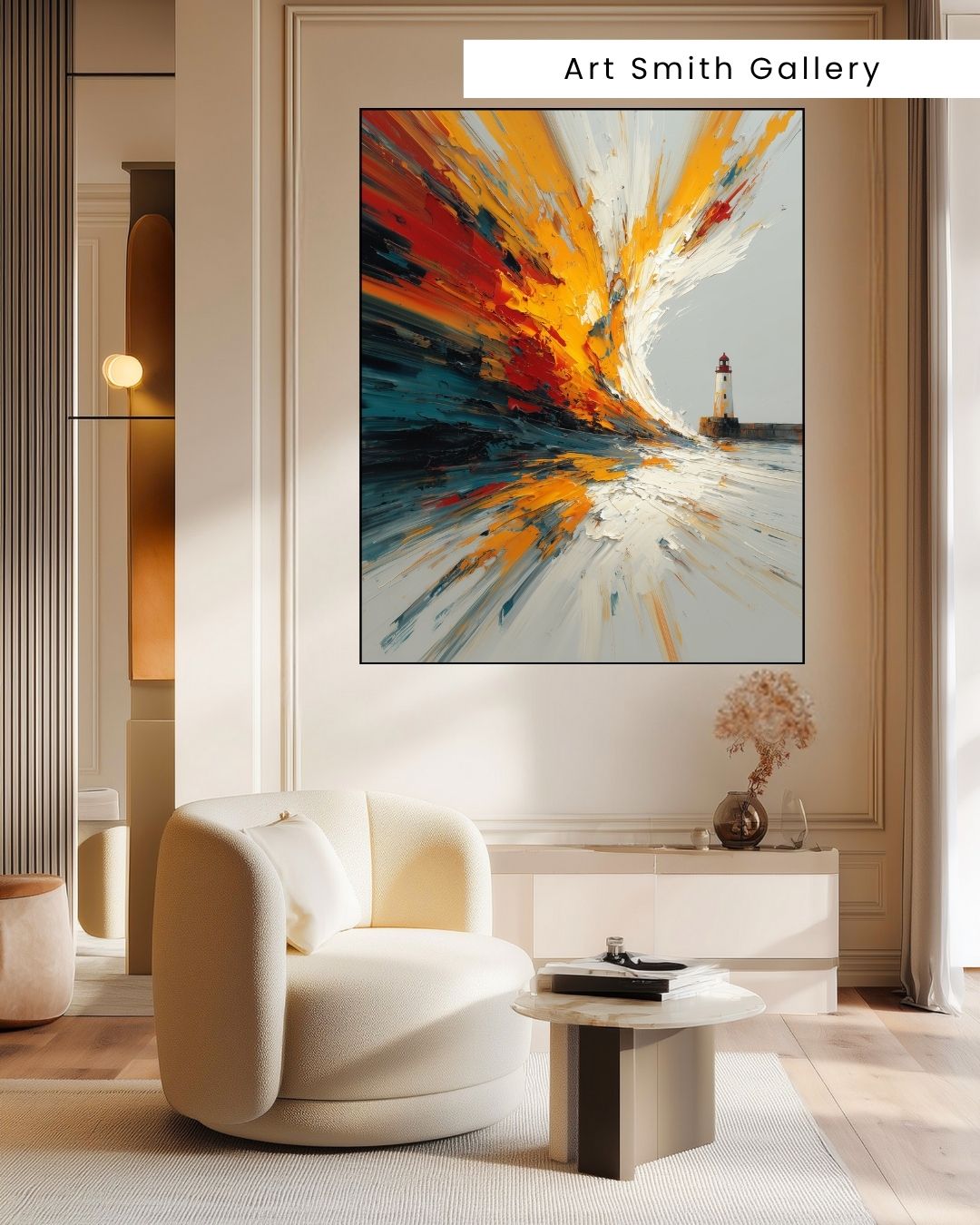 "Echoes Of The Shore" - Vibrant Abstract Canvas Wall Art Print
