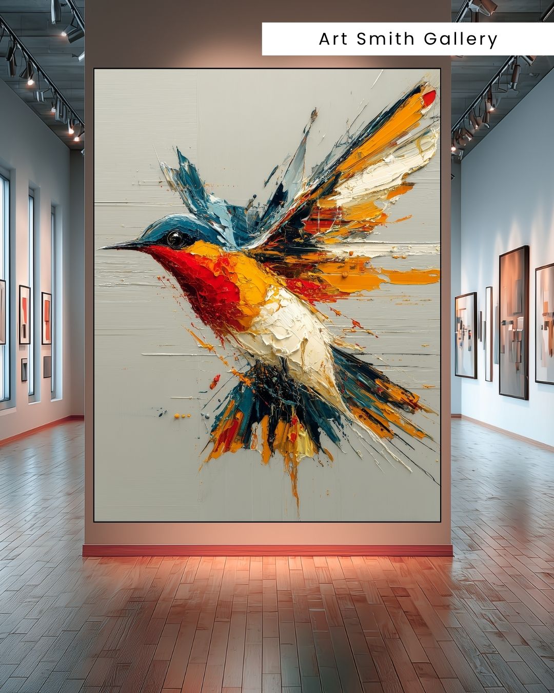 "Flight Of Ember" - Vibrant Abstract Canvas Wall Art Print