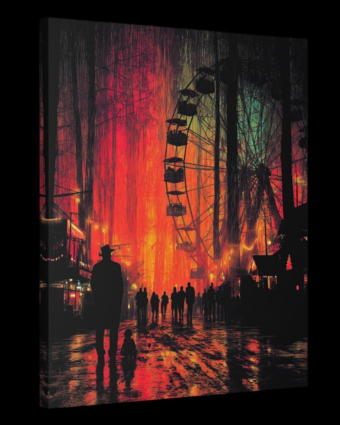 "Echoes Of The Carnival" - Halloween Surreal Canvas Wall Art Print
