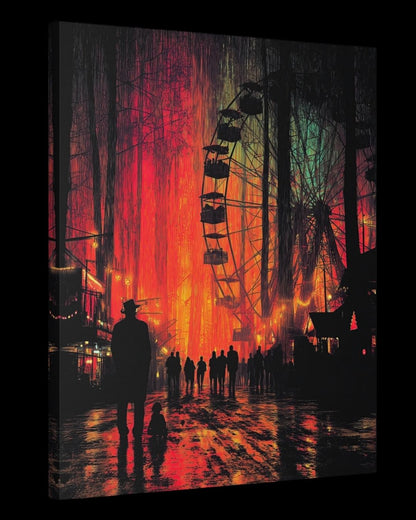 "Echoes Of The Carnival" - Halloween Surreal Canvas Wall Art Print
