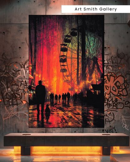 "Echoes Of The Carnival" - Halloween Surreal Canvas Wall Art Print