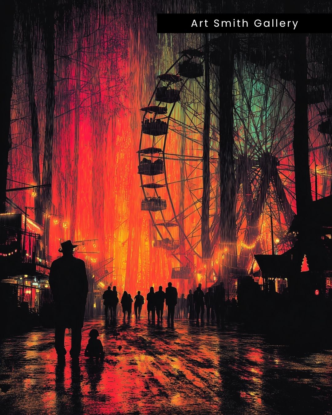 "Echoes Of The Carnival" - Halloween Surreal Canvas Wall Art Print