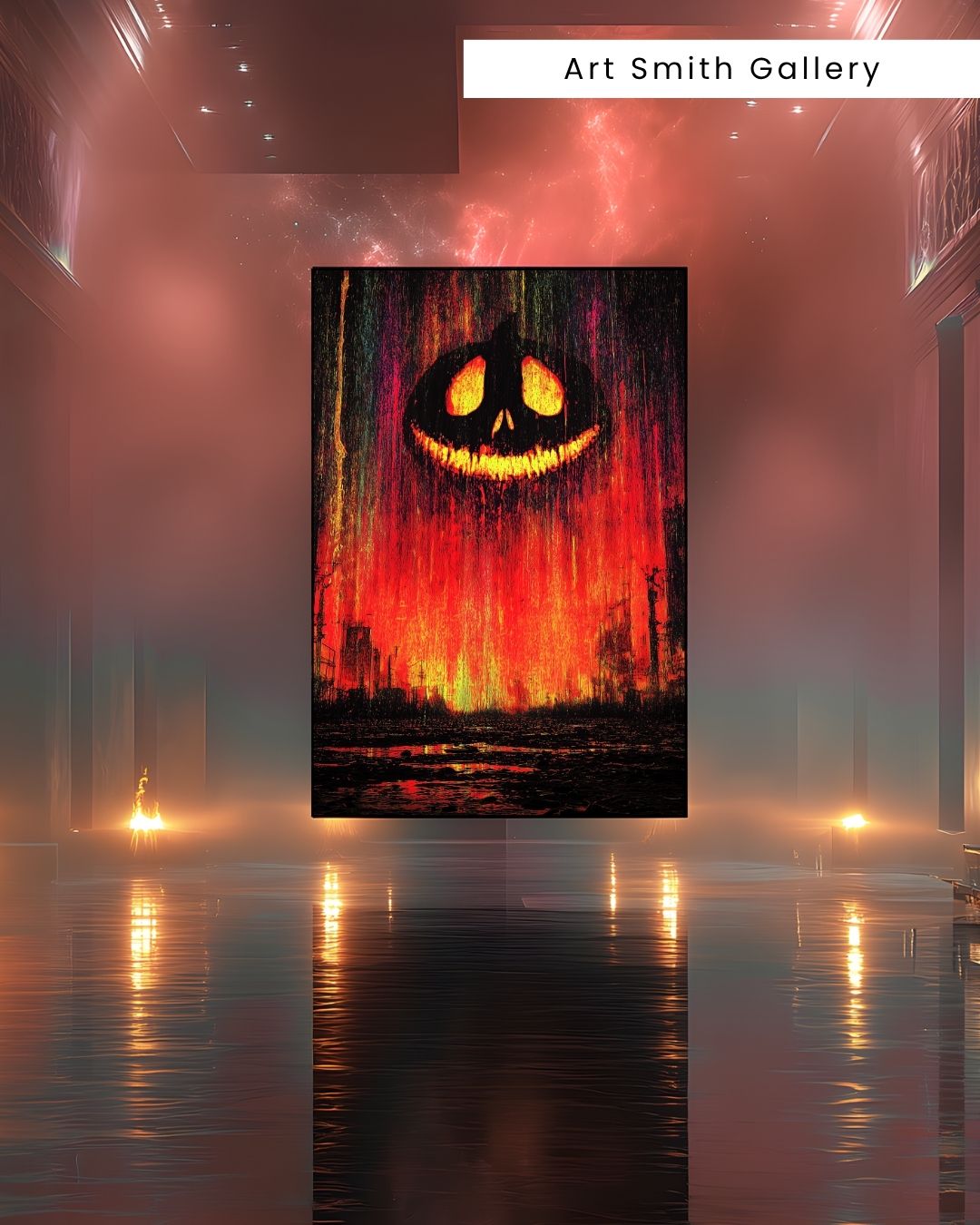 "Emberfall Hollow" - Halloween Surreal Canvas Wall Art Print