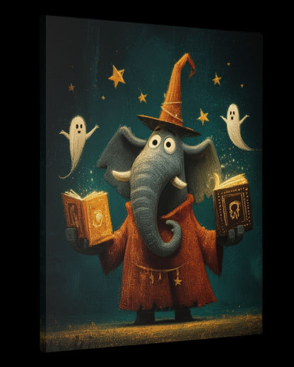 "Spellbound Courier" - Halloween Whimsical Canvas Wall Art Print