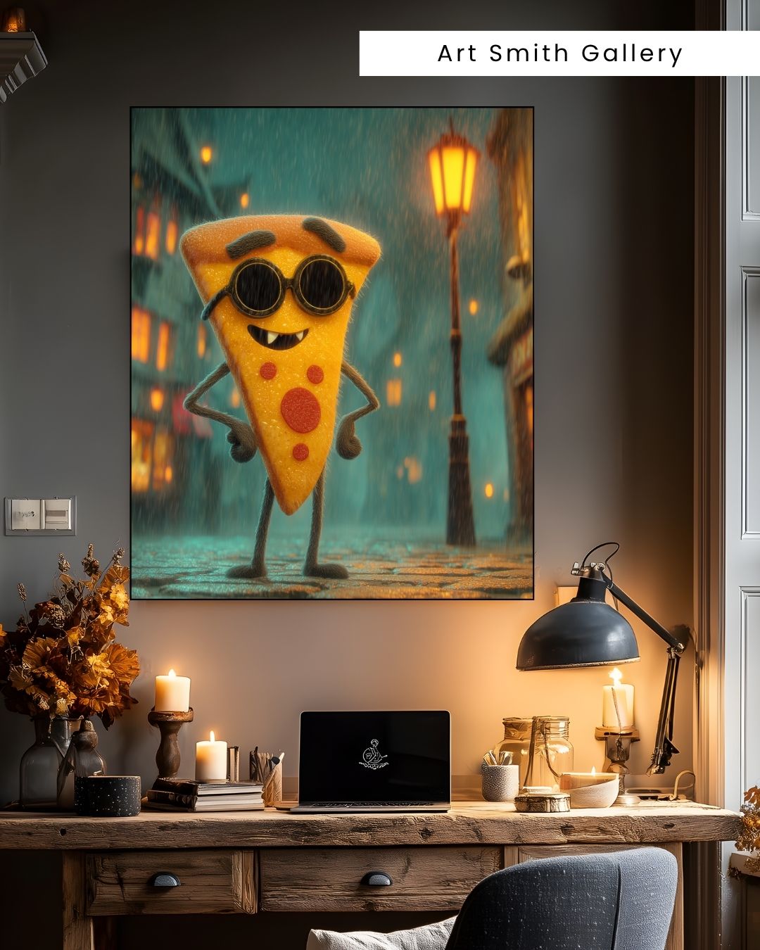 "Vampire Slice" - Halloween Whimsical Canvas Wall Art Print