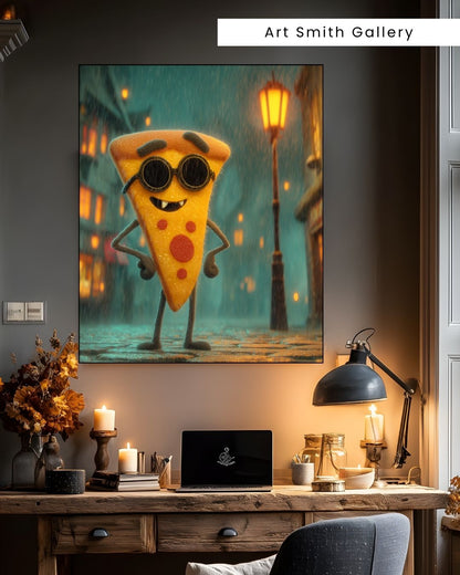 "Vampire Slice" - Halloween Whimsical Canvas Wall Art Print