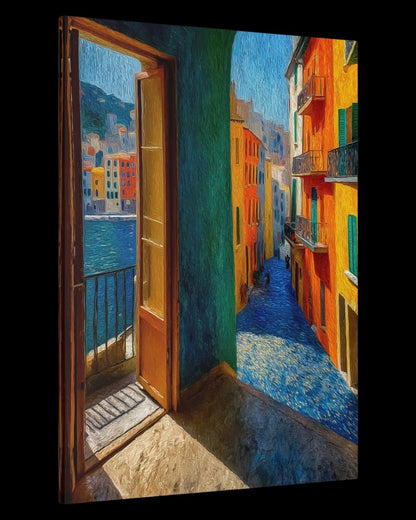 "Golden Passage" - Mediterranean Impasto Canvas Wall Art Print