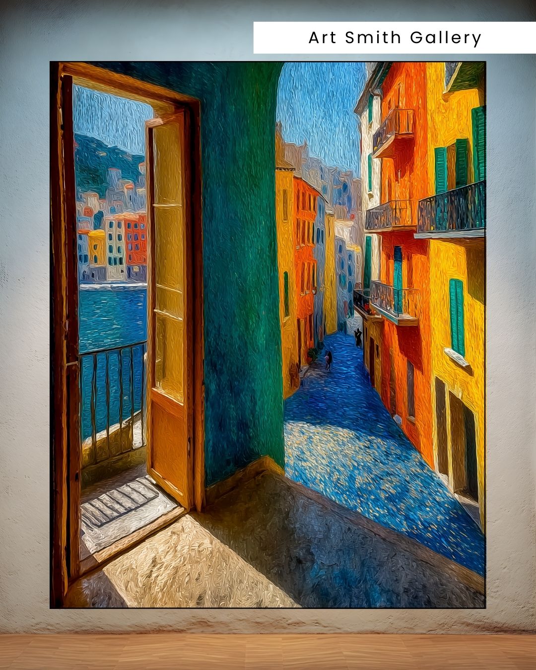"Golden Passage" - Mediterranean Impasto Canvas Wall Art Print