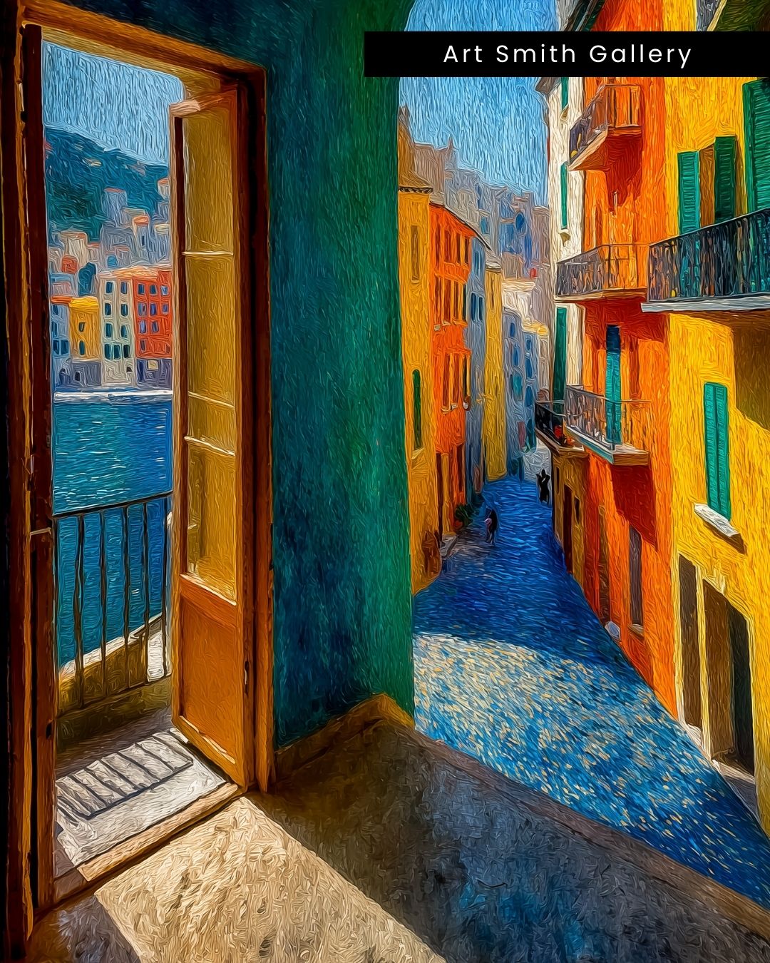 "Golden Passage" - Mediterranean Impasto Canvas Wall Art Print